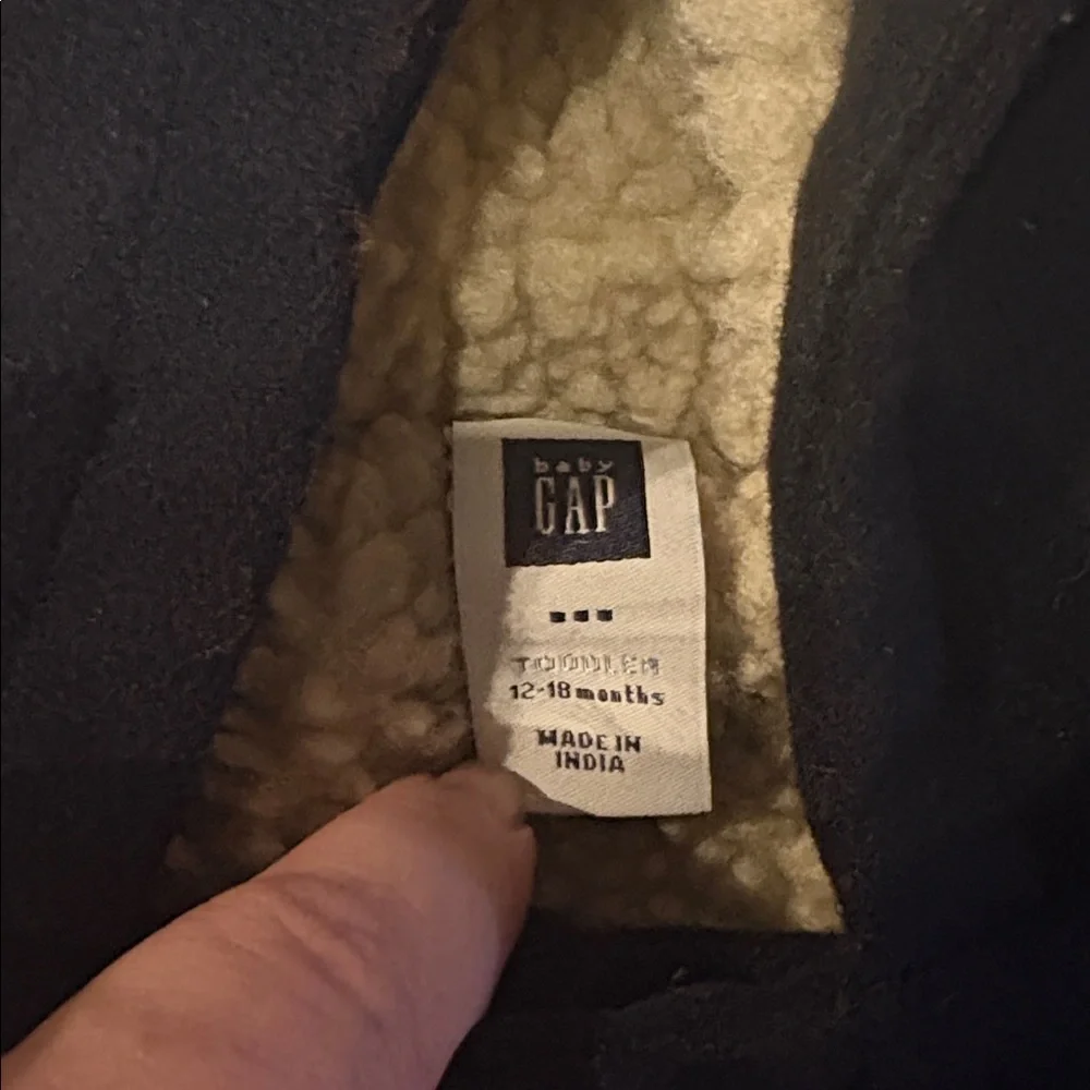 Vintage Gap - wool toggle coat / navy blue - kids 12-18 months navy